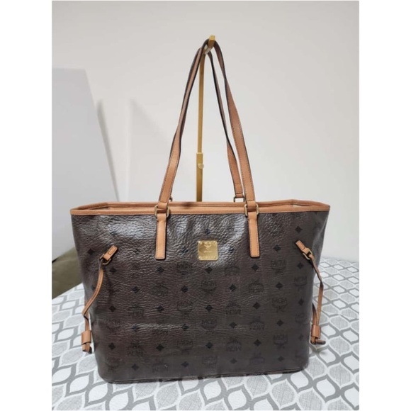 Authentic MCM Shopping Tote Bag Brown/Beige - Picture 1 of 12